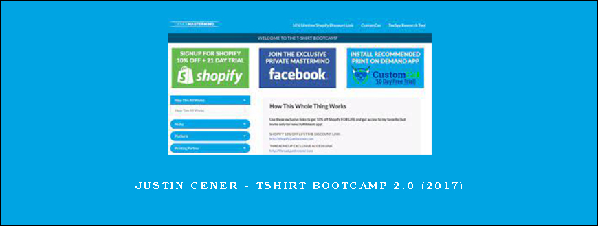 Justin Cener – TShirt Bootcamp 2.0 (2017)