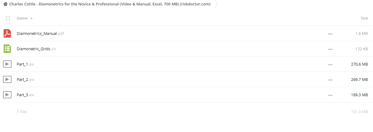 Charles Cottle - Diamonetrics for the Novice & Professional (Video & Manual, Excel, 700 MB) (riskdoctor.com)
