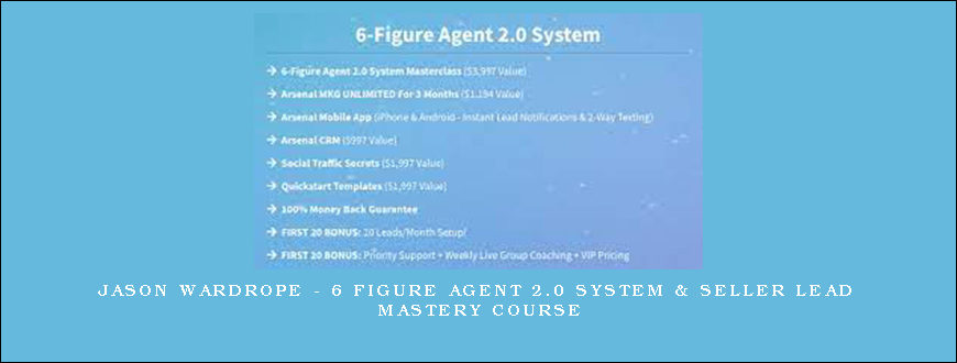 Jason Wardrope – 6 Figure Agent 2.0 System & Seller Lead Mastery Course